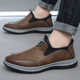 Spring Men Shoes Men Leather Original Sewing Shoes New Men's Casual Leather Shoes Breathable Platform Loafers for