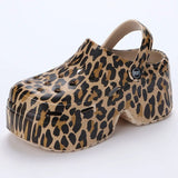 Fashion Colorful Chunky Platform Sandals Women 2024 Wedge Heels Clogs Slippers Woman Hollow Out Closed Toe Beach