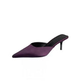 Breakj Single Shoes 2025 Spring New French Silk And Satin Fine Heel Single Shoes High-Value Tip High-Heeled High-Heeled