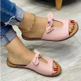 Women Sandals Shoes Open Toe Vintage Summer Beach Shoes Women Casual Slipper Women Cute Butterfly-Knot Zapatillas