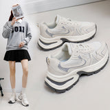 Breakj Korean Version Of The Net Face Dad Shoes Female Spring 2025 New Breathable Female Student Sports Increased Casual Shoes