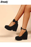 New Platform Pumps Woman Mary Janes Shoes 2023 Spring High Platform Sweet Comfy Office Lady Woman Pumps Shoes Big Size