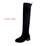 Hot Selling Women Boots Autumn Winter Ladies Fashion Flat Bottom Boots Shoes Over The Knee Thigh High Suede Long Boots 35-40