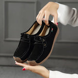 Leather Women's Casual Shoes Lace Up Flats Sneakers Luxury Brand Ladies Moccasins Designer Loafers Women Chaussures