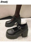 Fashion White Platform Pumps for Women Super High Heels Buckle Strap Shoes Woman Goth Thick Heeled Party Shoes