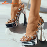 Decor Platform Heels Sandals Summer 2023 Hot Sale Thick High Heeled Sexy Women Sandals Simply Elegant Ladies