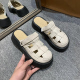 Breakj Bottom Bag Head Slippers Women 2025 Spring And Summer New Fashion Two-Hole Shoes Casual Lazy Half