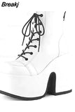 Design Cool Block Great Quality Big Size 43 Gothic Style Platform Woman Boots Fashion Casual Cosy Woman Shoes Ankle