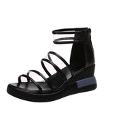 Drop Shipping 2022 New Summer PVC Sandals Platform Women Chunky Heel Outside Feet Shoes Summer Back Zipper High