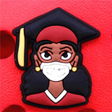 Melanin PhD Shoe Charms Strong Nurse Doctor Cute Black Girl Shoe Accessories Decoration Fit Croc Jibz Kids Party Gifts