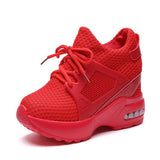 Thick Bottom Shallow With Net Cloth Belt Leisure Sports Travel Women Single Shoes High Heel Women's