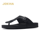 Men Garden Slippers PU Leather Men's Cork Sandals Fashion Black Flip Flops For Men Women Unisex Mule Clogs