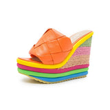 Women Sandals 2021 New Heels Woman Slippers Platform Wedges Shoes Ladies Summer Slides Mujer Espadrilles Plus Size