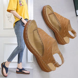 Breakj Sandals Women 2025 Large-Size Women's Word Slippers Slope And Casual Clip Women's Cool