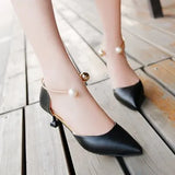 Low Pumps Summer Pointed Shoes Party Low Heel Shoes Woman New Sexy Black Pink Heels White Bridal Shoes Sandalha