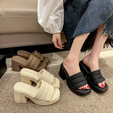 Breakj Cake Thick Bottom Cool Slippers Women Wear 2025 Summer New Fashion Niche Women's Shoes Design Feel Beach One-Word