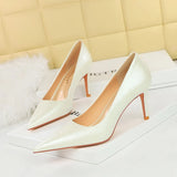 Breakj Vintage Fashion Women's Shoes Banquet High Heels Spring And Autumn Heels With High Heels Shallow Pointed Single