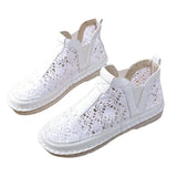 Out Women Boots Flats Slip-on Solid Ankle Short Boot Round Toe Shoes for Women Thick-soled British Style Boots Women