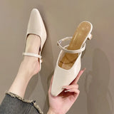 Breakj Spring And Summer New Bag Head Half Slippers Women's Fashion Side Shallow And A Word With Cold