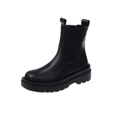 Luxury Chelsea Boots Women Warm Ankle Boots Chunky Shoes Platform Women Shoes Slip on Chunky Heel Boot Brand
