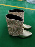 Breakj Size Autumn 2023 New Women's Middle Tube Pure Color Pointed Adult Martin Boots Thick Heel