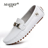 Loafers Men's Handmade Leather Shoes Casual Lazy Flat Driving Shoes High Quality Moccasin Boat Shoes Large Size