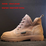 Women Genuine Leather Motorcycle Boots Round Toe Lace Up Shoes Thick Med Heel Ladies Ankle Boots 2021 Autumn Winter