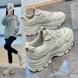 Breakj Korean Version Of The New Dad Shoes Female 2025 Spring Student Running Sports Platform Increased Leisure Street Shot