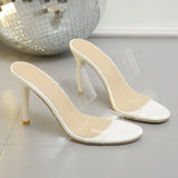Word With Transparent High-Heeled Sandals Woman 2025 New Large-Size Summer Nude Fine And Fairy Cool