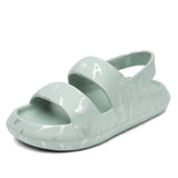 Summer New Men Sandals Fashion Graffiti Black White Beach Sandals Shoes Yez Slippers Slides Plus Size Thick Sole