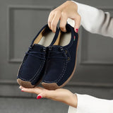Leather Women's Casual Shoes Lace Up Flats Sneakers Luxury Brand Ladies Moccasins Designer Loafers Women Chaussures