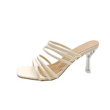 Strap High Heels New Summer Shoes Woman Sexy Sandals and Slippers Temperament Square Head Thick Heel Sandals