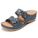 Sandals Summer Low-Heel Pumps Shoes Woman Wedges Sweet Flower Platform Women's Sandal Fashion Sandalias Mujer Large