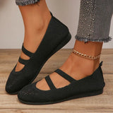 Mesh Women's Ballet Flat Shoes Comfortable Breathable Knitted Casual Shoes Women Plus Size Soft Sole Loafers Woman