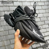 Men Women Thick Bottom Sneakers Fashion Lace Up Height Increasing Casual Shoes Female Training Footwear Platform Couple
