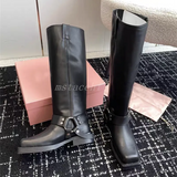 Toe Denim Boots For Women Star Style Low Heel Women's High Boots Leisure Luxury Shoes Large Size Slip-on Western