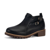 Breakj Short Boots 2025 Autumn New Fashion Belt Buckle Coarse And Martin Boots