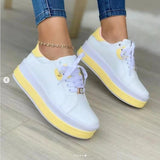 Breakj Summer New Ladies Thick-Soled Casual Single Shoes Women's Thick-Sed Round-Headed Embroidered Leather Side Single