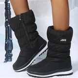 Breakj Head Thick Bottom Snow Boots Women Plus Velvet Side Zipper Mid-Boel Cotton Boots Wish Camouflage Warm