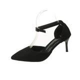 Autumn New Elegant Pointed Toe Strap Closed Toe French Style High Heels Buckle Strap Single Shoe Women Pumps Party