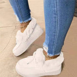 Boots Women 2025 Winter Round Head Thick Soles Plus Velvet Warm Cotton Shoes Women's Seam Bag Shoes Snow Boots Beans