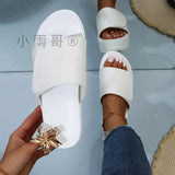 Bottom Cool Slippers Women Wear 2025 New Pine Pastry Beach Shoes Magic Sticker Slippers In The