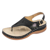 Summer Women Premium Orthopedic Open Toe Sandals Vintage Anti-slip Breathable Leather 2021 Casual Female Platform