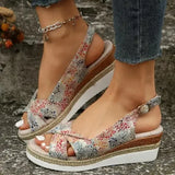 Sandal Shoe Summer Heels Med Clogs Wedge Espadrilles Platform Large Size Suit Female Beige Without Girls Fashion Handmade