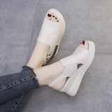 Breakj Sandals Women 2025 New Summer Korean Version Of Leisure After-A-Air Buckle With Thick Bottom Slope And High Heel