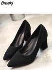 Heels Women Pumps Sexy Nightclub Wedding casual shoes Pointed Toe Parties Dress Slip-on Summer Flock Shallow