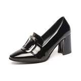 Breakj Version Of Autumn And Winter Fashion High Thick Heel Shoes With Small Black Shoes With Heel