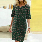 ZANZEA Fashion Printed Dress 2022 Summer Loose Cotton Vestidos Women Bohemian Half Sleeve Robe Ladies Casual Oversize