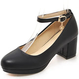 Breakj Word Buckle Single Shoes Spring Single Shoes Shallow Mouth Single Shoes Female Plus Size