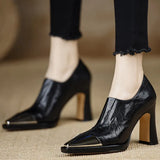 Women High Heel Loafers Pointed Toe Sexy Shoes Retro Fad Designer 2024 New Brand Luxury Sandals Hot Sale Zapatillas De